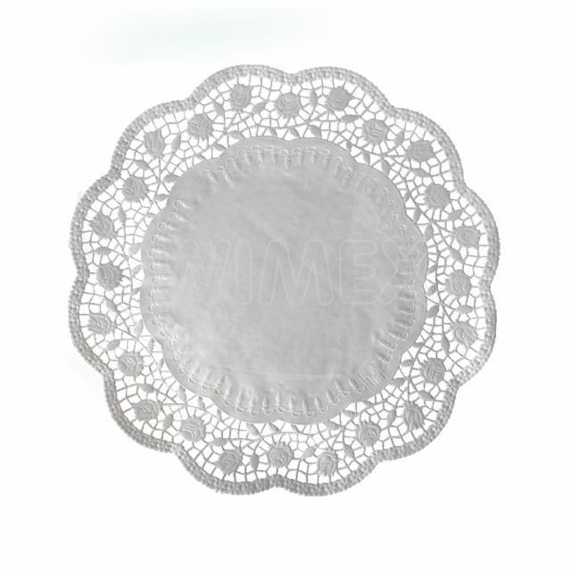 Dekoračná krajka (PAP) okrúhla biela O34cm [100 ks]_7