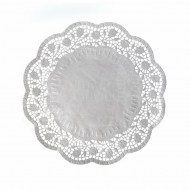 Dekoračná krajka (PAP) okrúhla biela O34cm [100 ks]_1