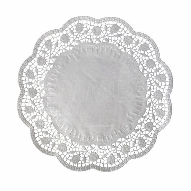 Dekoračná krajka (PAP) okrúhla biela O38cm [100 ks]_7