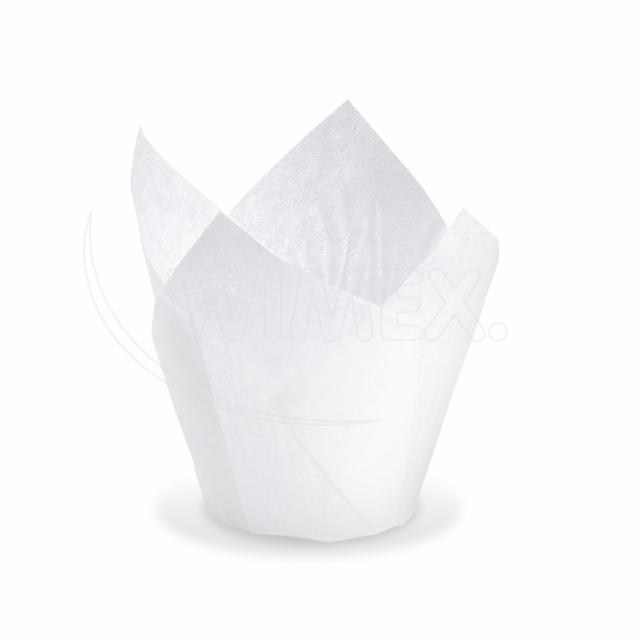 Tulipánový cukrárenský košíček (PAP) biely O50 x 85 mm / 16 x 16 cm [100 ks]_1