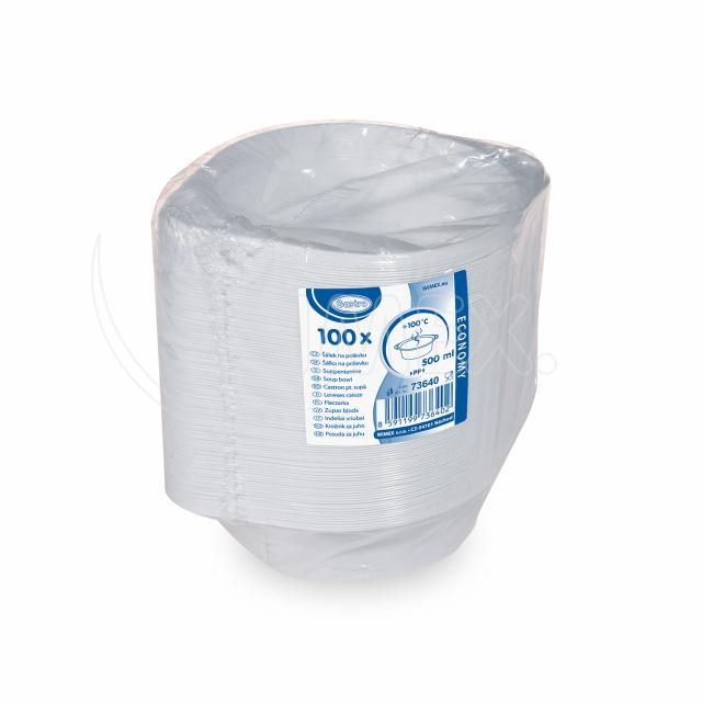 Miska (PP) ECONOMY s uškami biela 500ml [100 ks]_1