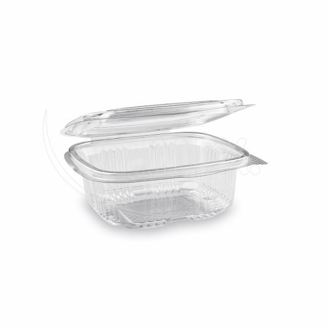 Miska (rPET) s viečkom hranatá priehľadná 375ml [50 ks] - vyradene _1