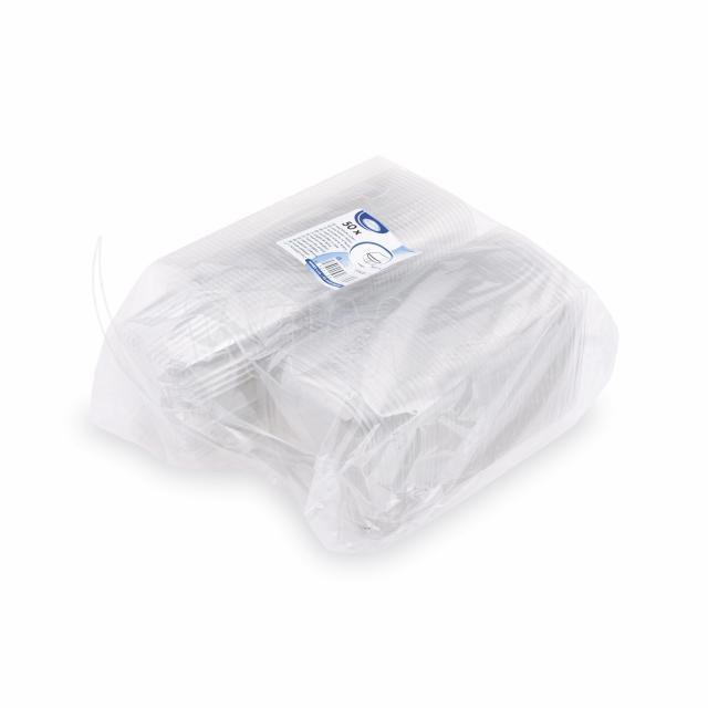 Miska (rPET) s viečkom hranatá priehľadná 500ml [50 ks] - Dopredaj_4