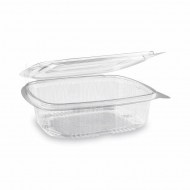 Miska (rPET) s viečkom hranatá priehľadná 750ml [50 ks] - Dopredaj_1