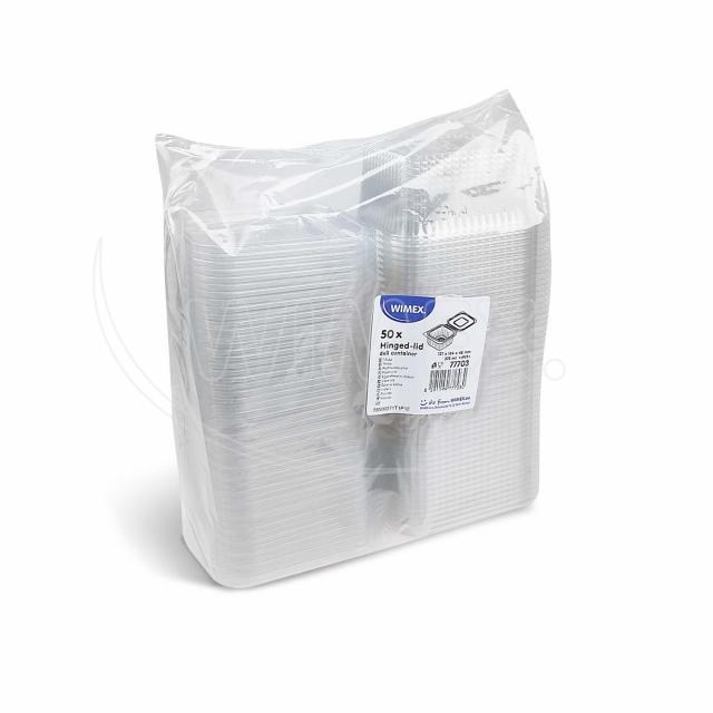 Miska (rPET) s viečkom hranatá priehľadná 375ml [50 ks]_1