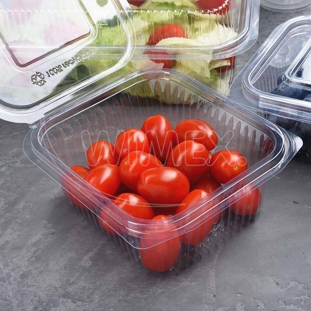 Miska (rPET) s viečkom hranatá priehľadná 500ml [50 ks]_1