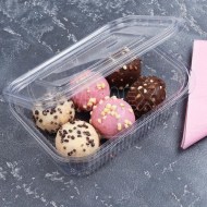 Miska (rPET) s viečkom hranatá priehľadná 750ml [50 ks]_1