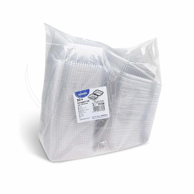 Miska (rPET) s viečkom hranatá priehľadná 750 + 400 ml [50 ks]_1