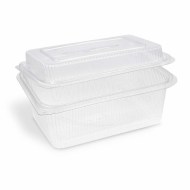 Miska (rPET) s viečkom hranatá priehľadná 2000 + 450 ml [50 ks]_1
