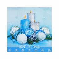 Obrúsok (PAP FSC Mix) 3vrstvý Vianoce 33 x 33 cm [20 ks] - modré sviečky_1