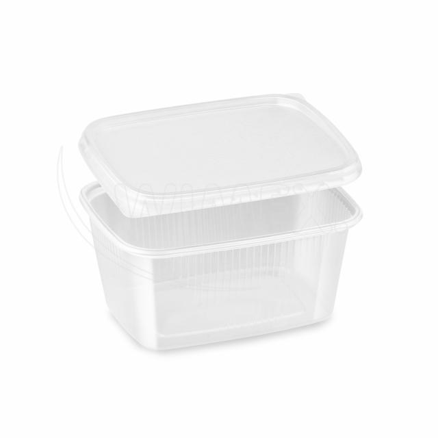 Miska (PP) hranatá priehľadná 250ml + viečko [250 sád]_1