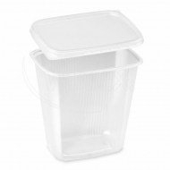 Miska (PP) hranatá priehľadná 500ml + viečko [250 sád]_1