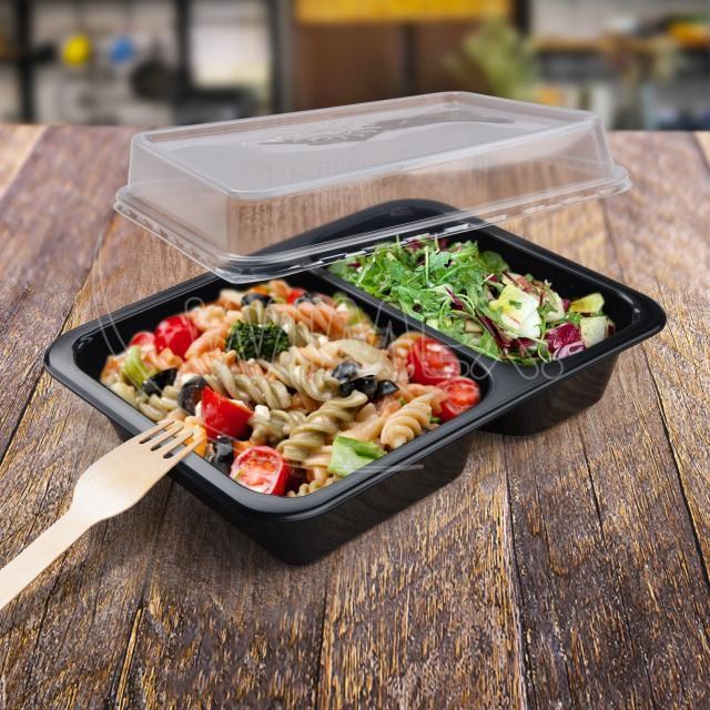 Menu misa (PP) Reware Lunch vratná 2dielna čierna 227 x 178 x 49 mm [20 ks]_6