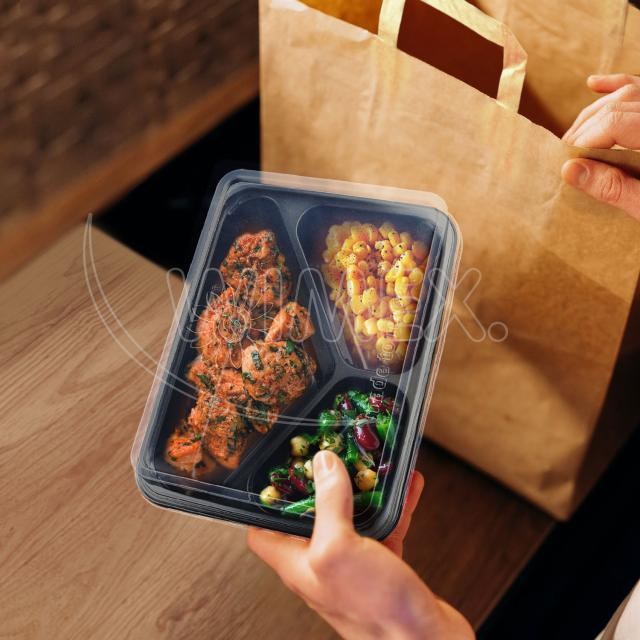 Menu misa (PP) Reware Lunch vratná 3dielná čierna 227 x 178 x 49 mm [20 ks]_3